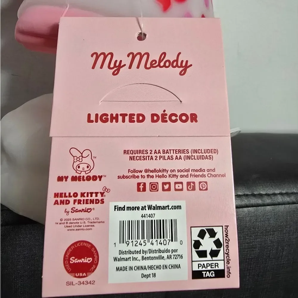 NWT Licensed Sanrio Hello Kitty Valentine's Day Blow Mold Décor My Melody, 12'